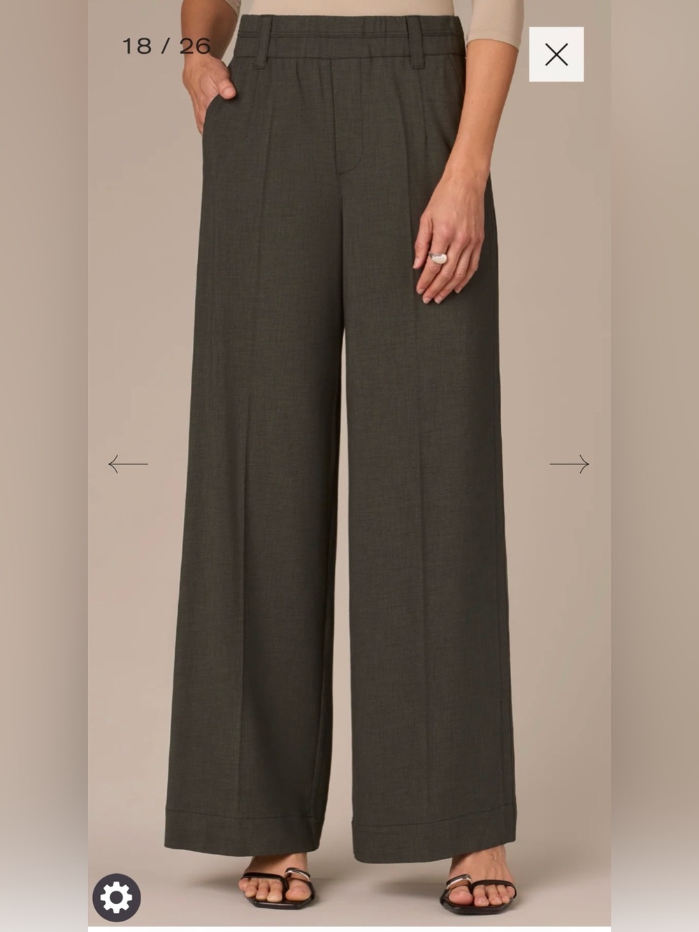 Wit & Wisdom Wide-Leg High-Rise Pants in Olive Green